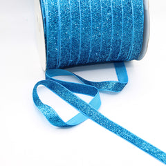 5 Meters 10 / 15 / 25mm Glitter Lurex Velvet Ribbons #VEL1502