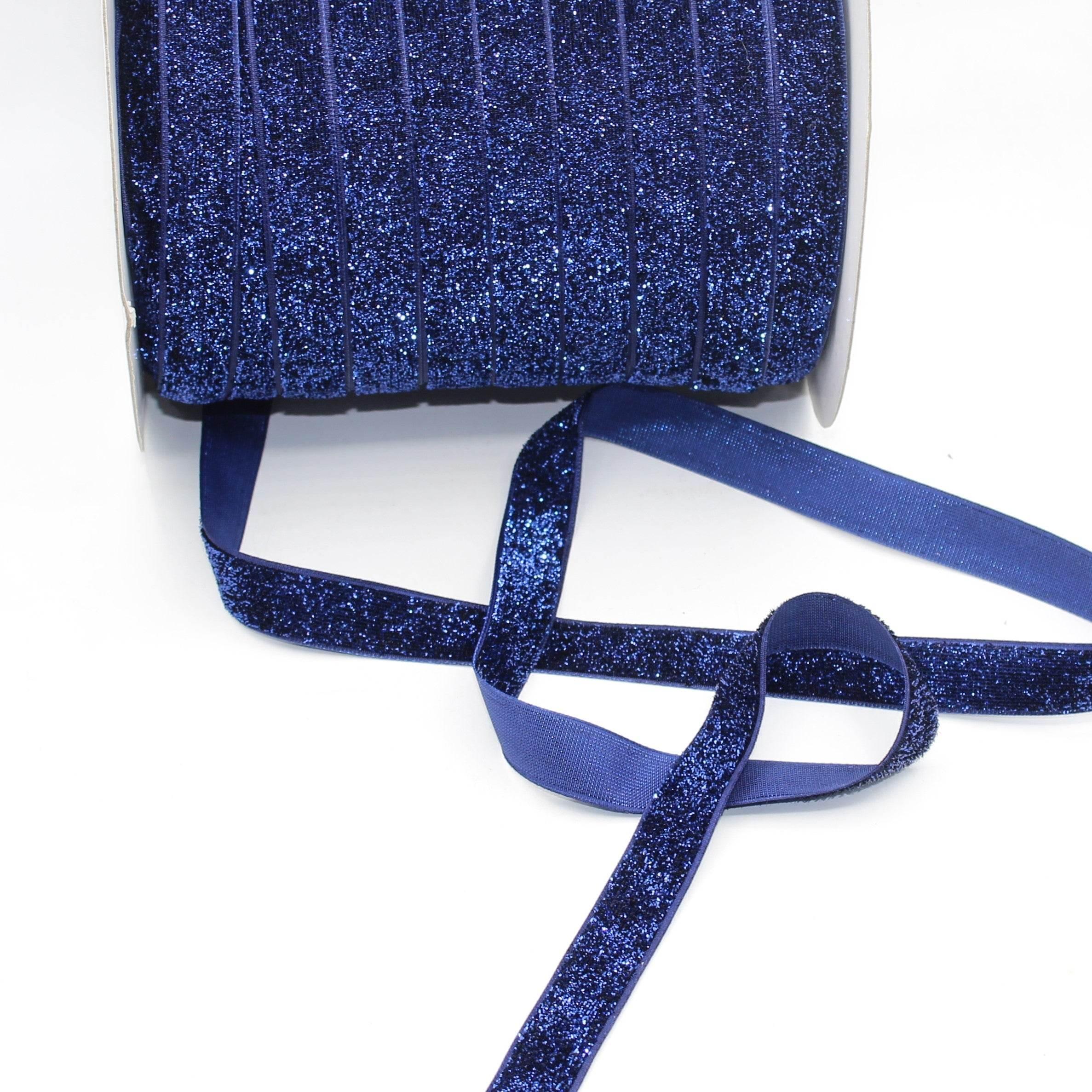 5 Meters 10 / 15 / 25mm Glitter Lurex Velvet Ribbons #VEL1502 - ACCESSOIRES LEDUC BV