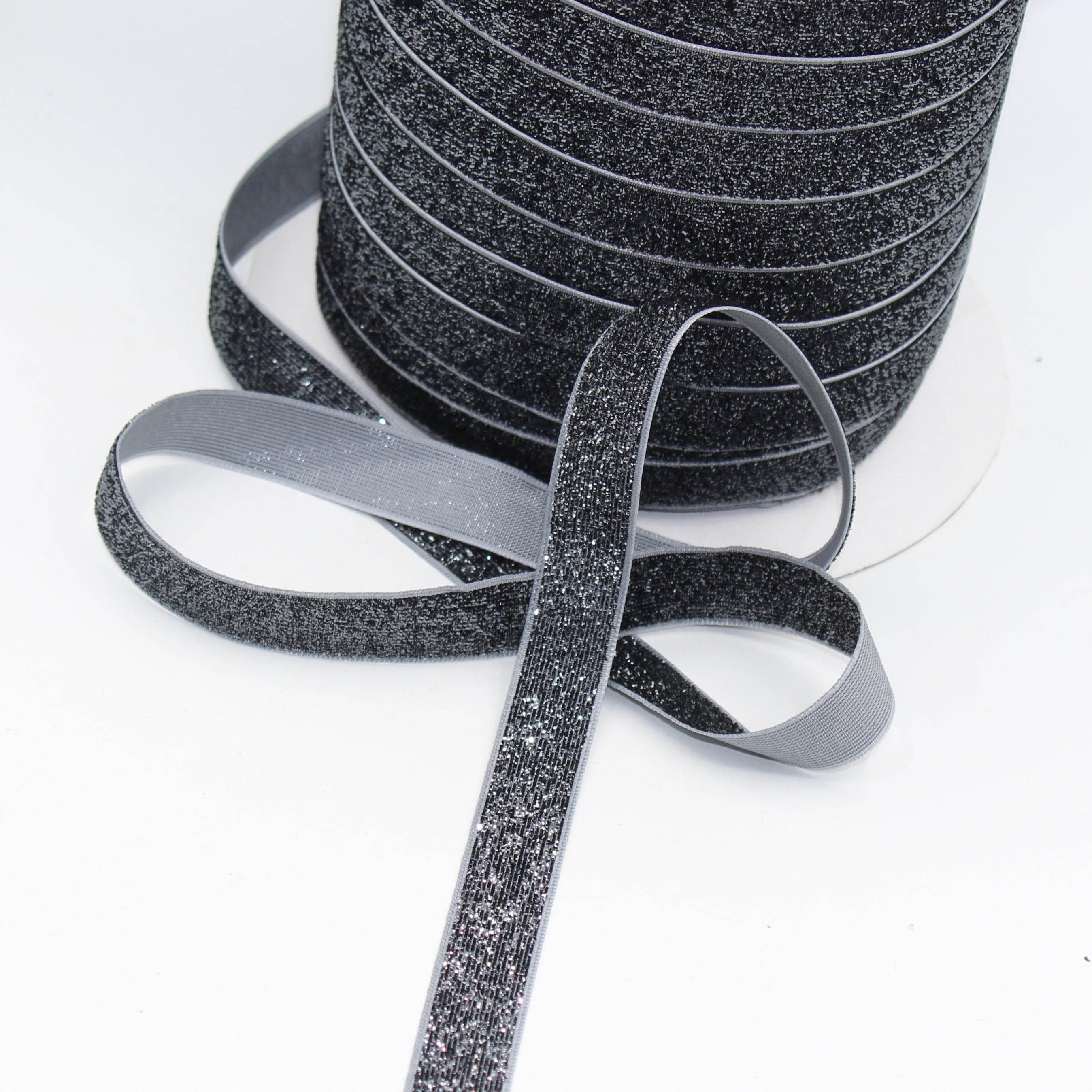 5 Meters 10 / 15 / 25mm Glitter Lurex Velvet Ribbons #VEL1502 - ACCESSOIRES LEDUC BV