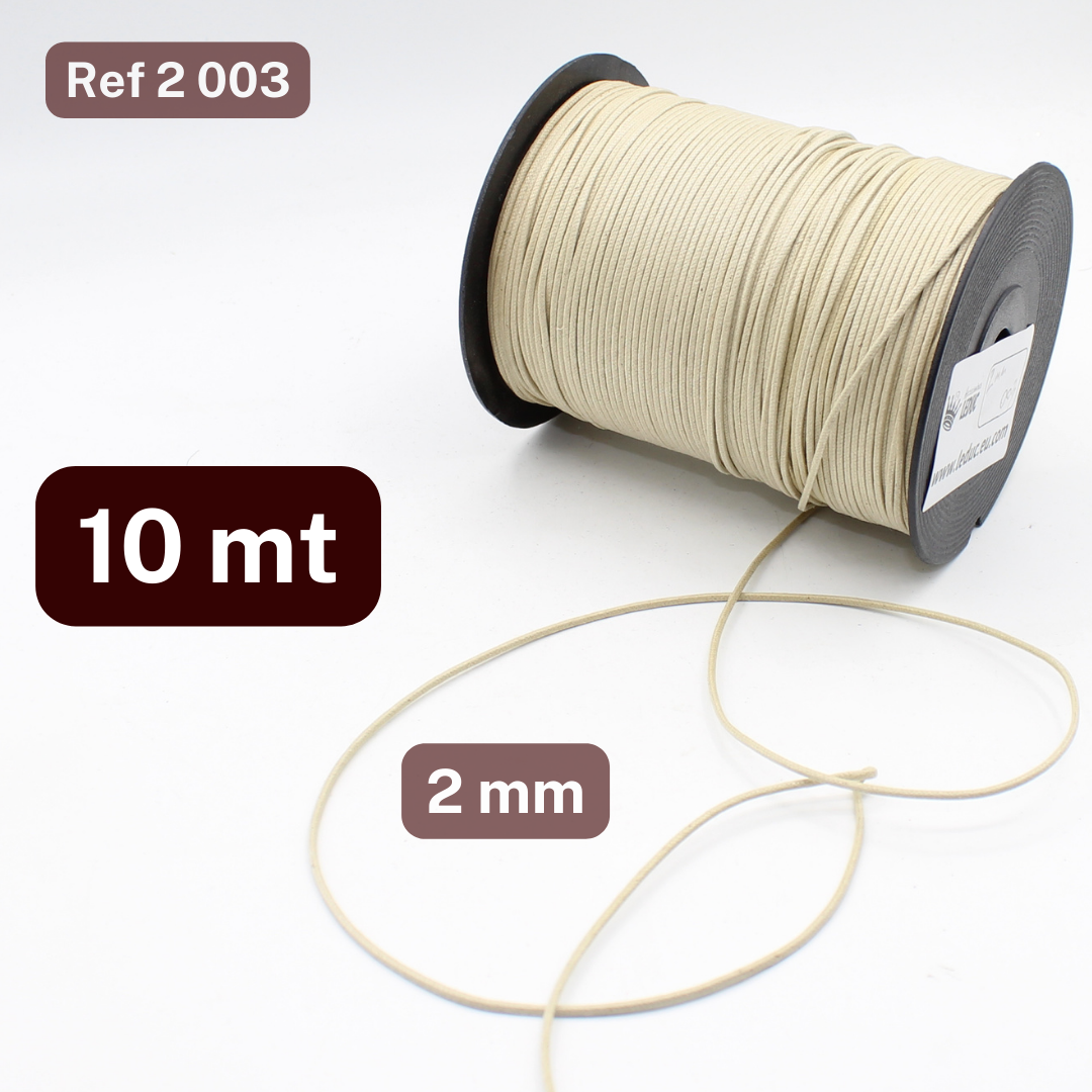 10 meters Waxed Cord 2 or 2.5mm - ACCESSOIRES LEDUC BV