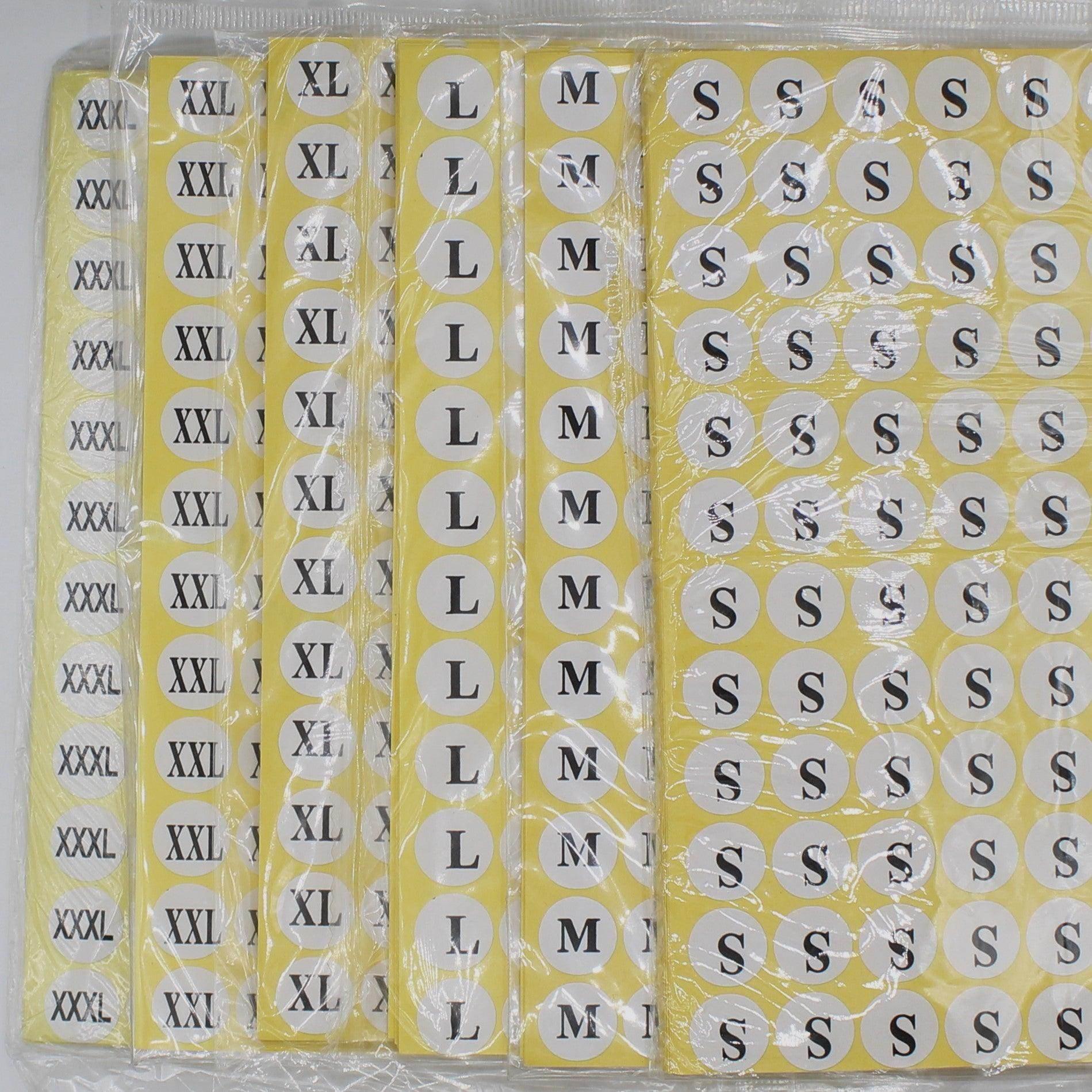 Page of 132 Size Labels for Clothes Paper Self Adhesive Sticker #HAB1x014 - ACCESSOIRES LEDUC BV