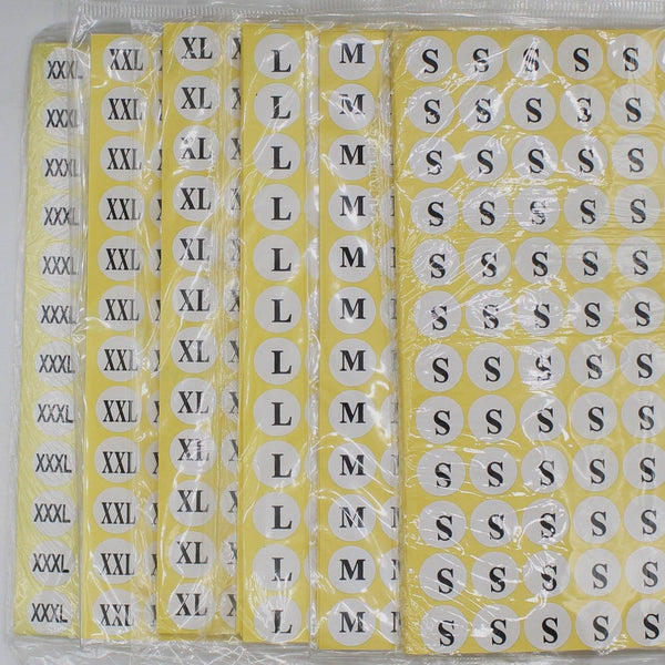 Page of 132 Size Labels for Clothes Paper Self Adhesive Sticker #HAB1x014 - ACCESSOIRES LEDUC BV
