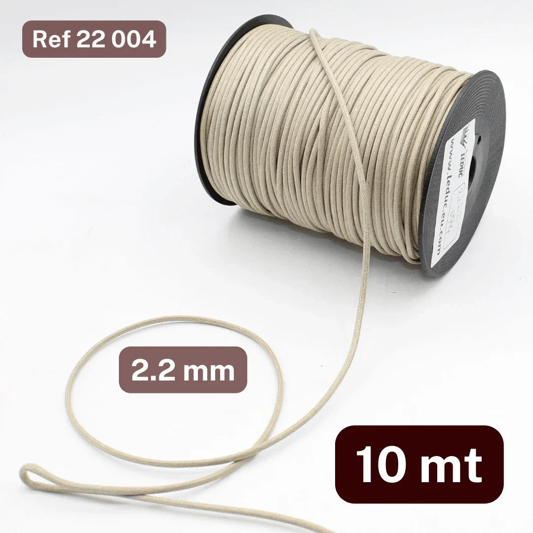 10 meters Waxed Cord 2 or 2.5mm - ACCESSOIRES LEDUC BV