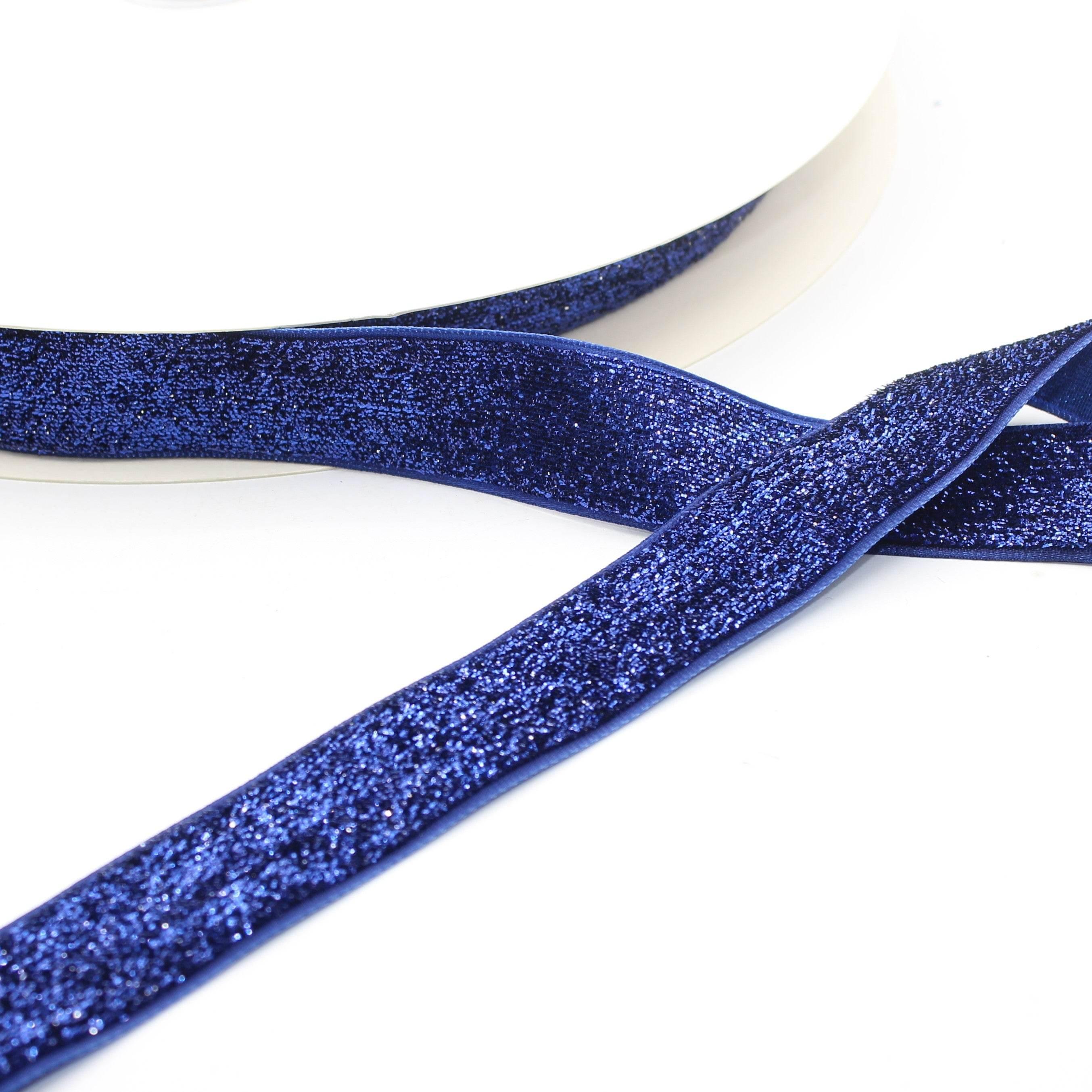 5 Meters 10 / 15 / 25mm Glitter Lurex Velvet Ribbons #VEL1502 - ACCESSOIRES LEDUC BV