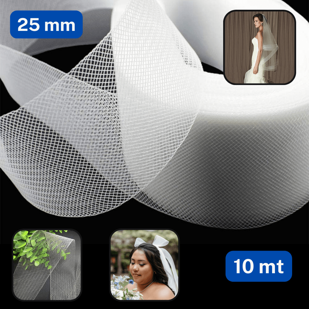10 meters Horsehair Tape Black or White 25mm 38mm or 80mm - ACCESSOIRES LEDUC BV