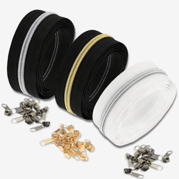 5 meters Metal Zipper #5 with 10 gliders (30mm / 5mm teeth)