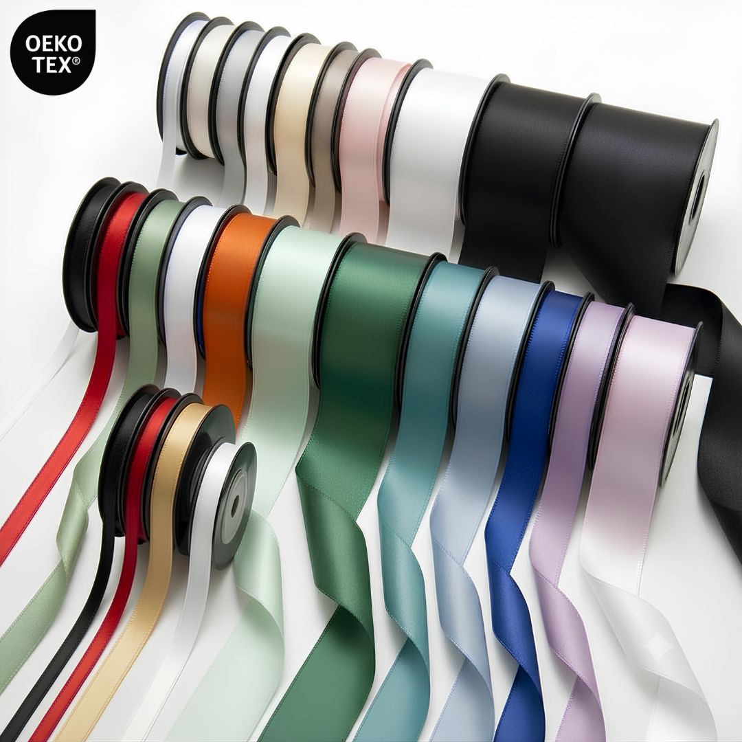 Deluxe Double-Sided Satin Ribbon Roll 25 m | Widths 3–63 mm