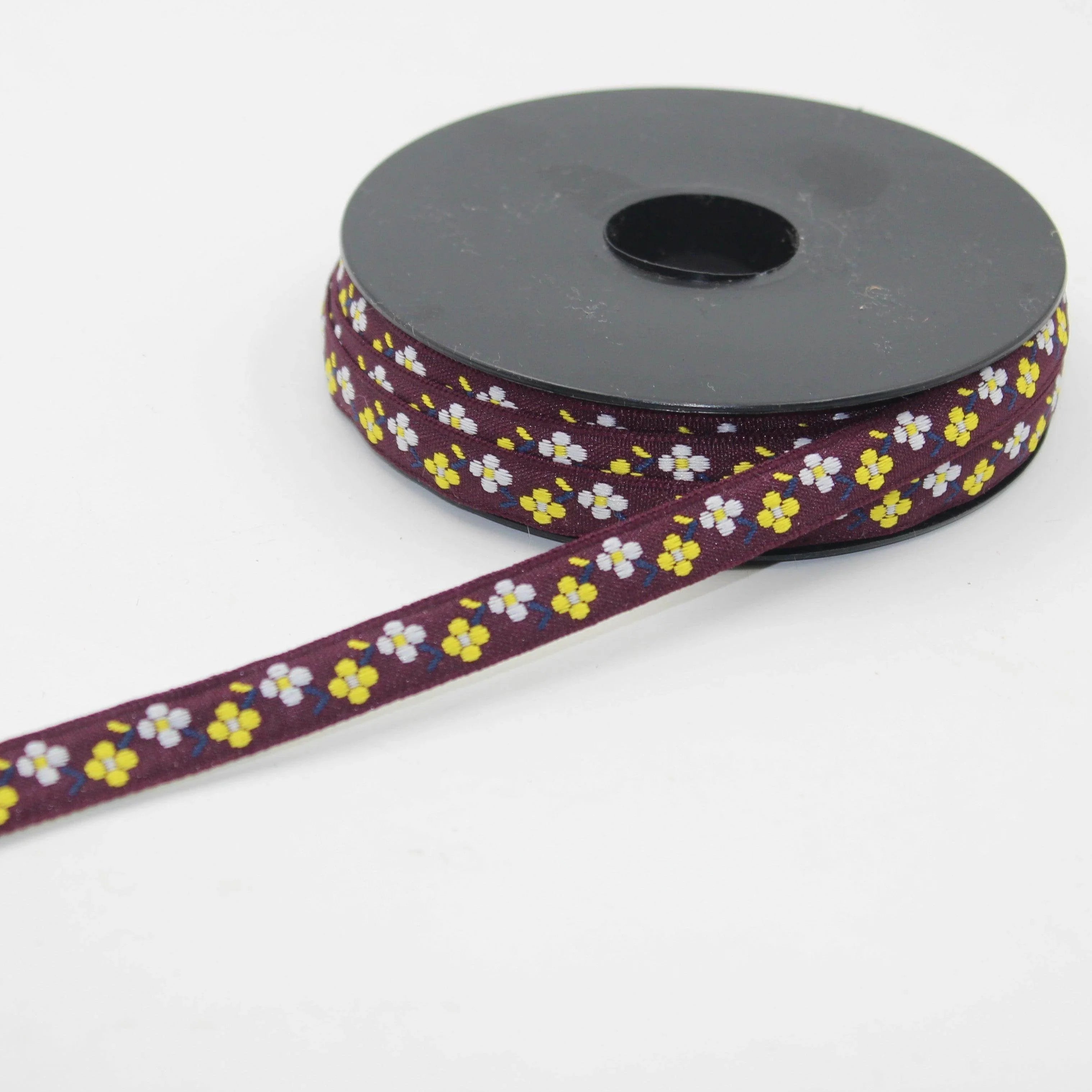 10 meters 12mm Floral Jacquard Braid #JAC4695 - ACCESSOIRES LEDUC BV