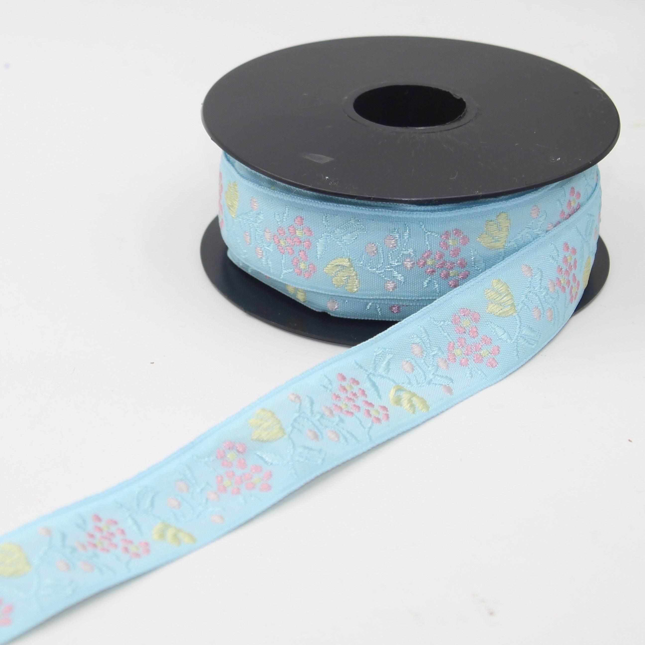 10 meters 25mm Floral Jacquard Braid #JAC4689 - ACCESSOIRES LEDUC BV