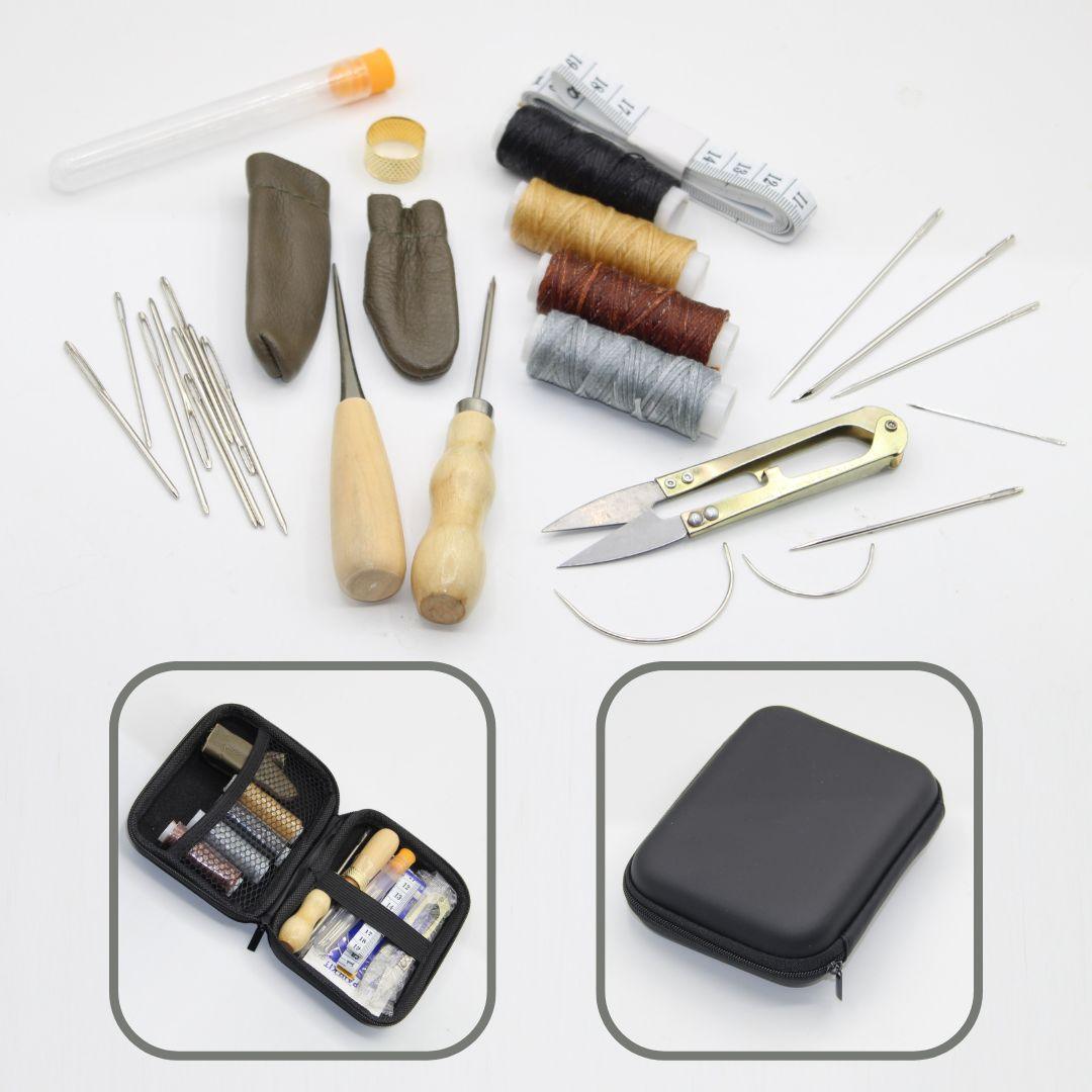 Leather / Heavy Fabric Craft Kit - 33 pieces #HAB1x011 - ACCESSOIRES LEDUC BV