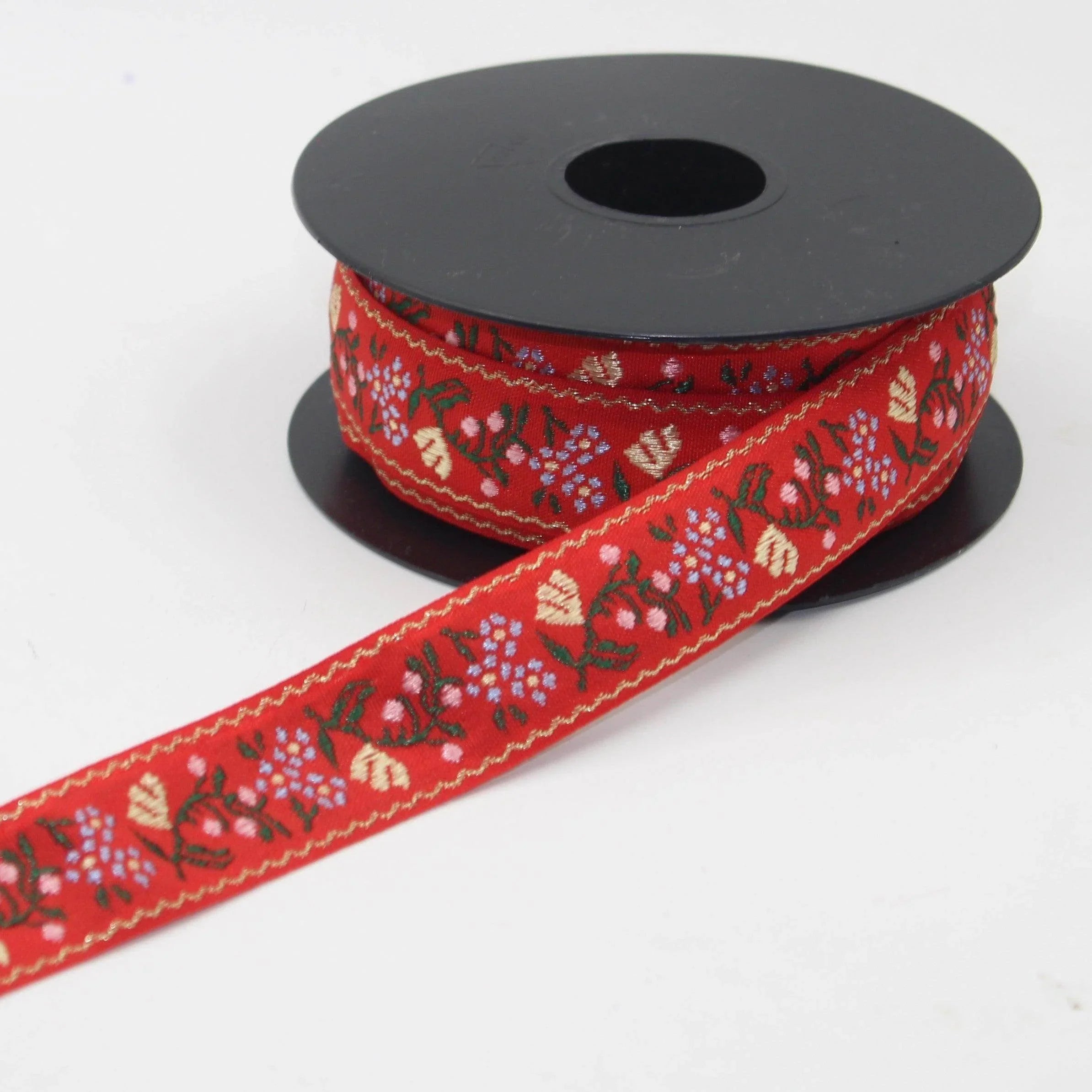 10 meters 25mm Floral Jacquard Braid #JAC4689 - ACCESSOIRES LEDUC BV