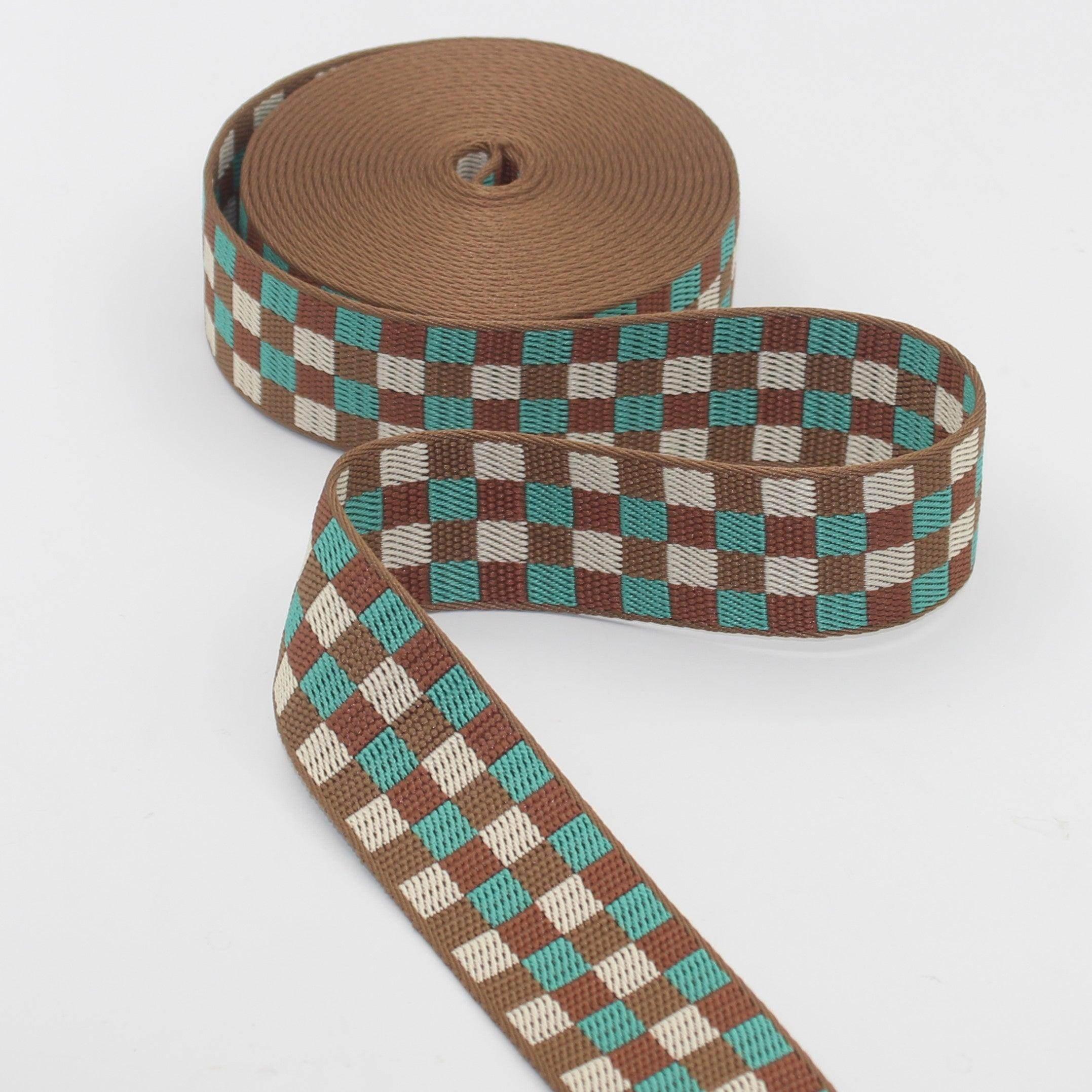 38mm Checked Multi Webbing 5/10/45mt #RUB3544 - ACCESSOIRES LEDUC BV