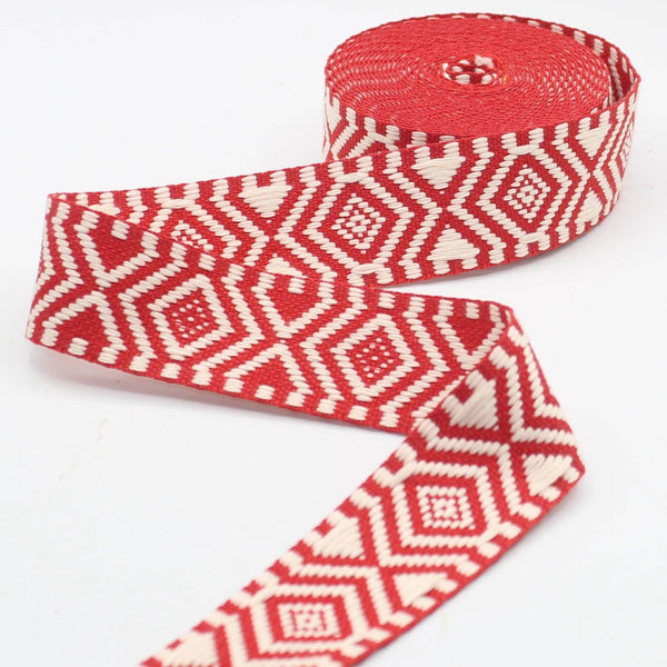 5 meters of Ethnic Strap with geometric patterns, 40mm #RUB3561 - ACCESSOIRES LEDUC BV