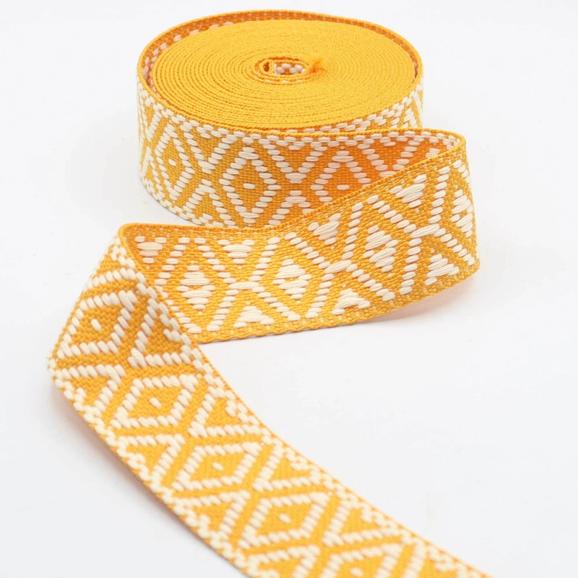 5 meters of Ethnic Strap with diamond-shaped patterns, 40mm #RUB3562 - ACCESSOIRES LEDUC BV