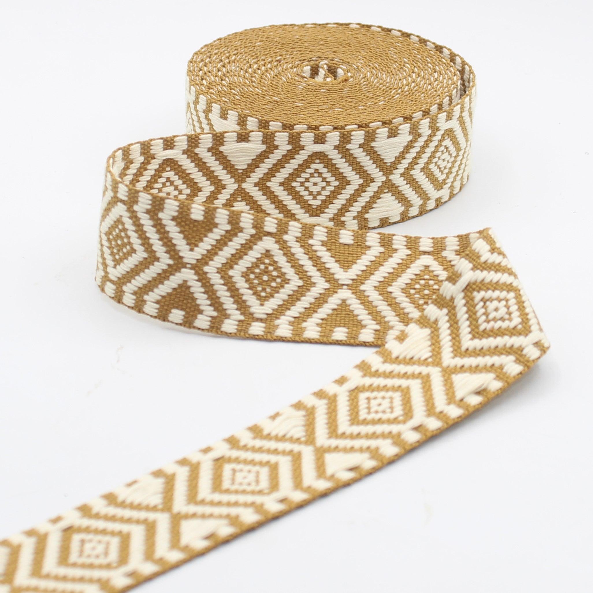 5 meters of Ethnic Strap with geometric patterns, 40mm #RUB3561 - ACCESSOIRES LEDUC BV