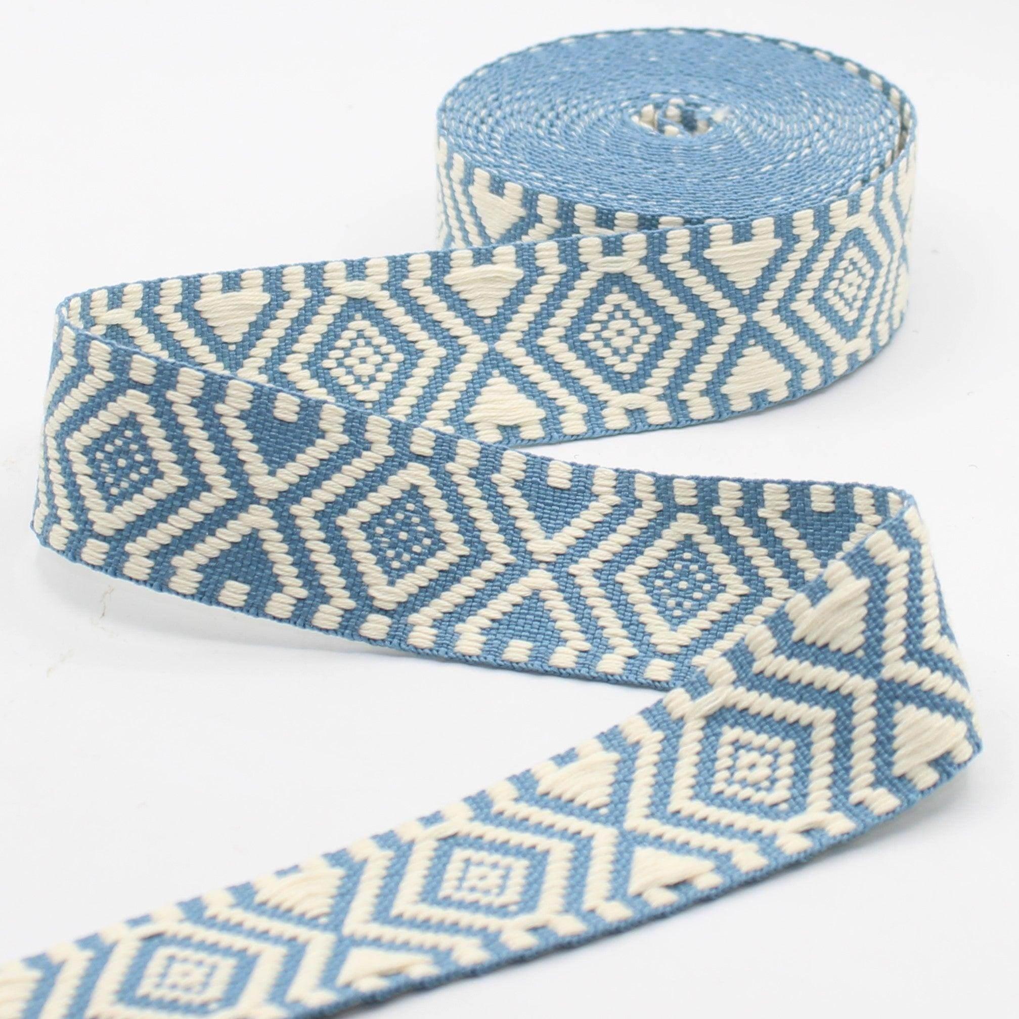 5 meters of Ethnic Strap with geometric patterns, 40mm #RUB3561 - ACCESSOIRES LEDUC BV