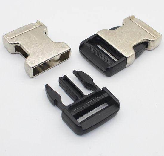 2 Clip Buckles 30mm Black+Silver #BNY3N - ACCESSOIRES LEDUC BV