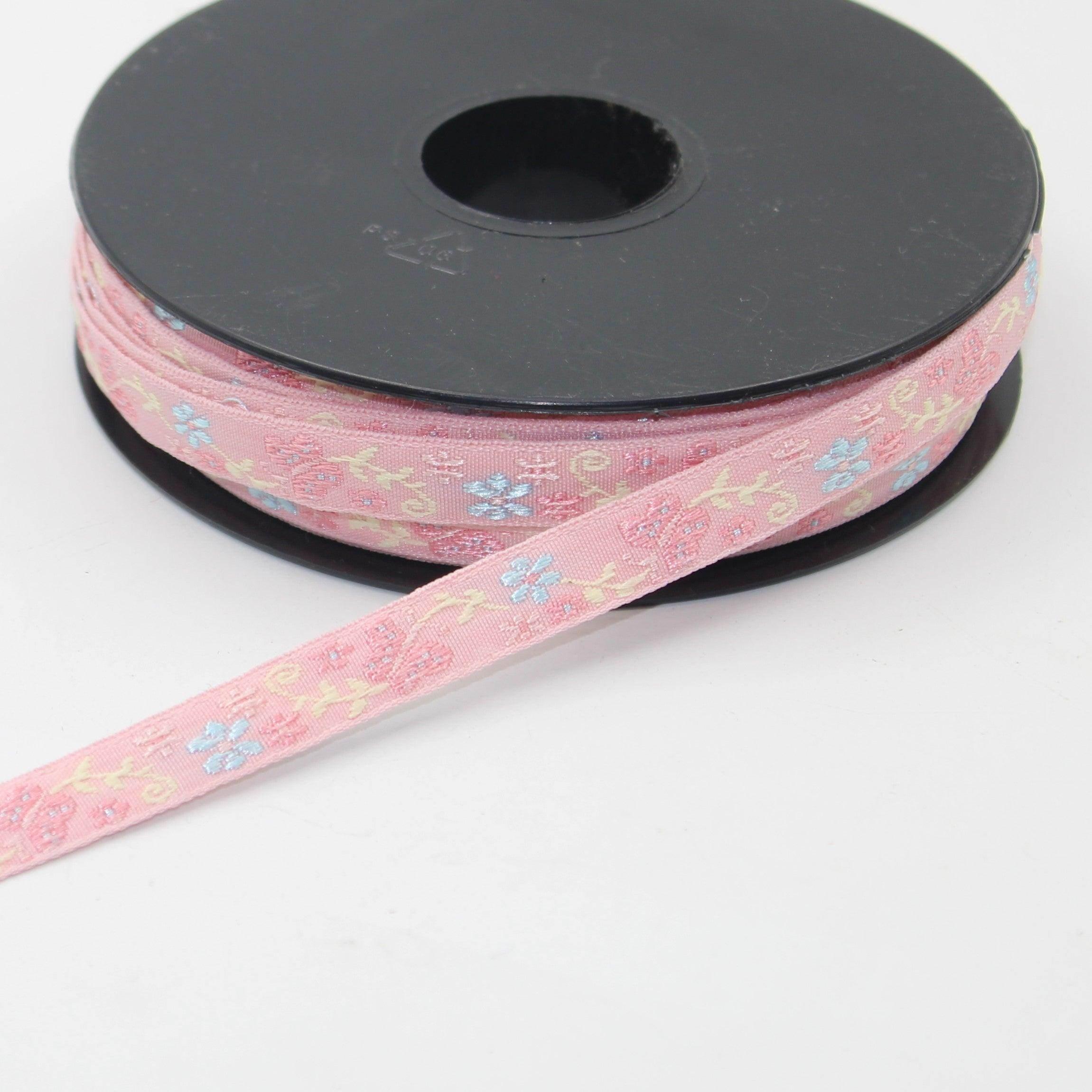 10 meters 10mm Floral Jacquard Braid with Butterflies #JAC4694 - ACCESSOIRES LEDUC BV