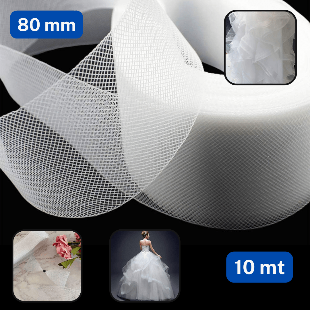 10 meters Horsehair Tape Black or White 25mm 38mm or 80mm - ACCESSOIRES LEDUC BV