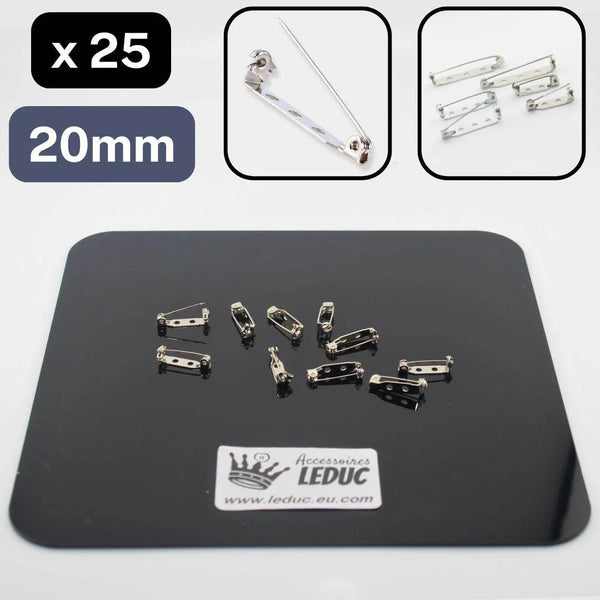 25 Brooch Pins, Brooch Backs, Silver Tone Two or Three Hole - ACCESSOIRES LEDUC BV