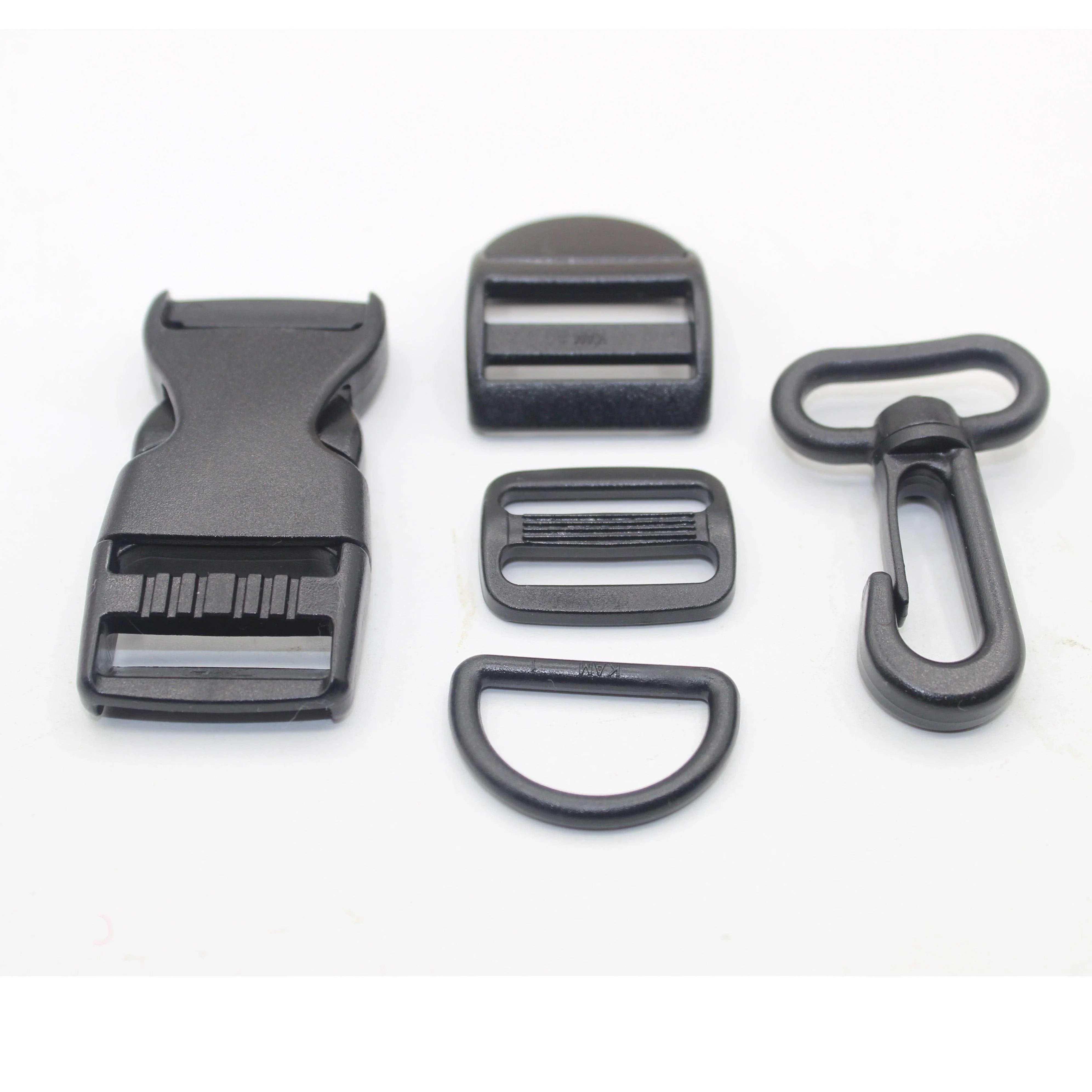 Set of 5 Coloured Nylon Buckles (1 Lobster + 2 sliding buckles + 1 D ring + 1 Clipsable buckle) - 20mm/25mm - ACCESSOIRES LEDUC BV