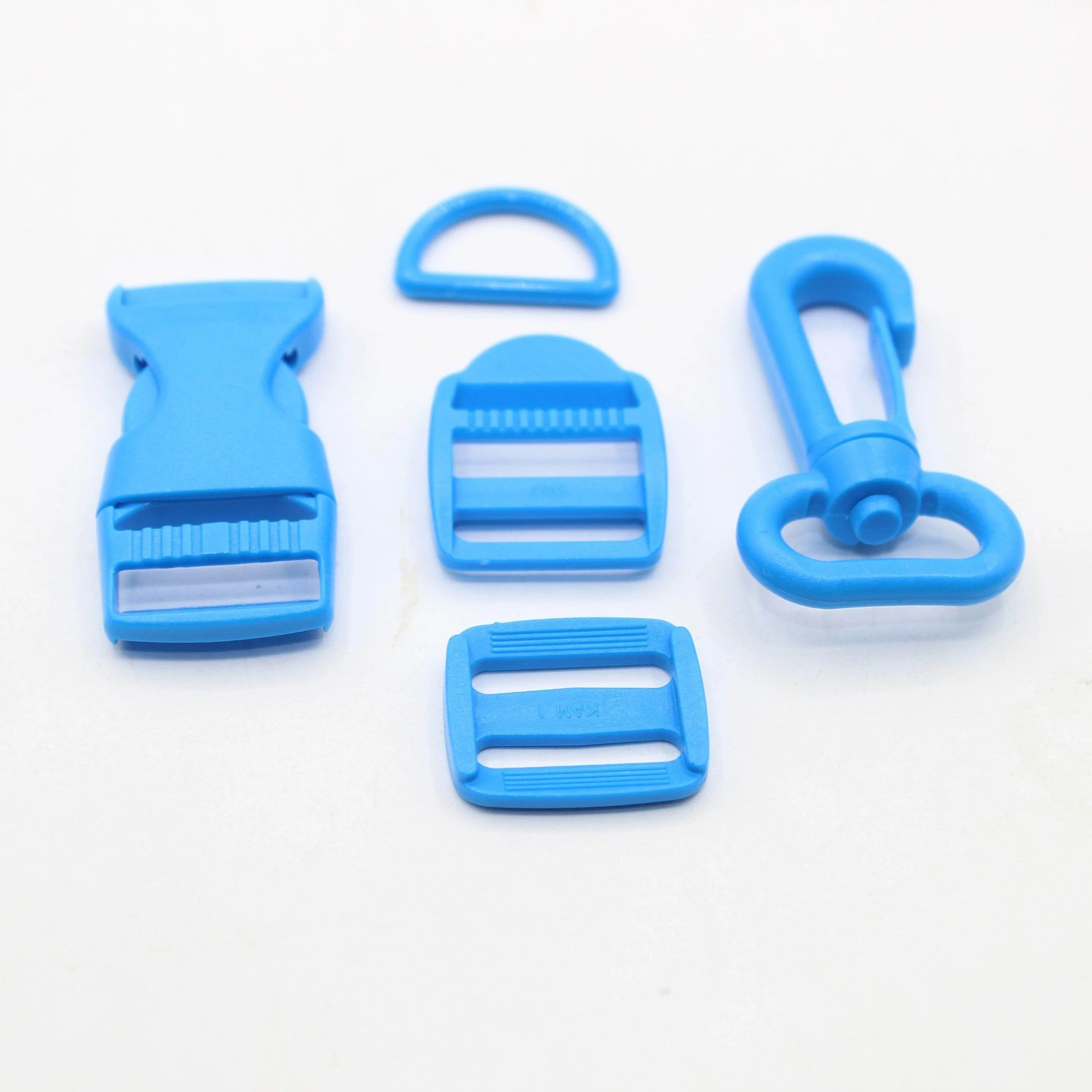 Set of 5 Coloured Nylon Buckles (1 Lobster + 2 sliding buckles + 1 D ring + 1 Clipsable buckle) - 20mm/25mm - ACCESSOIRES LEDUC BV