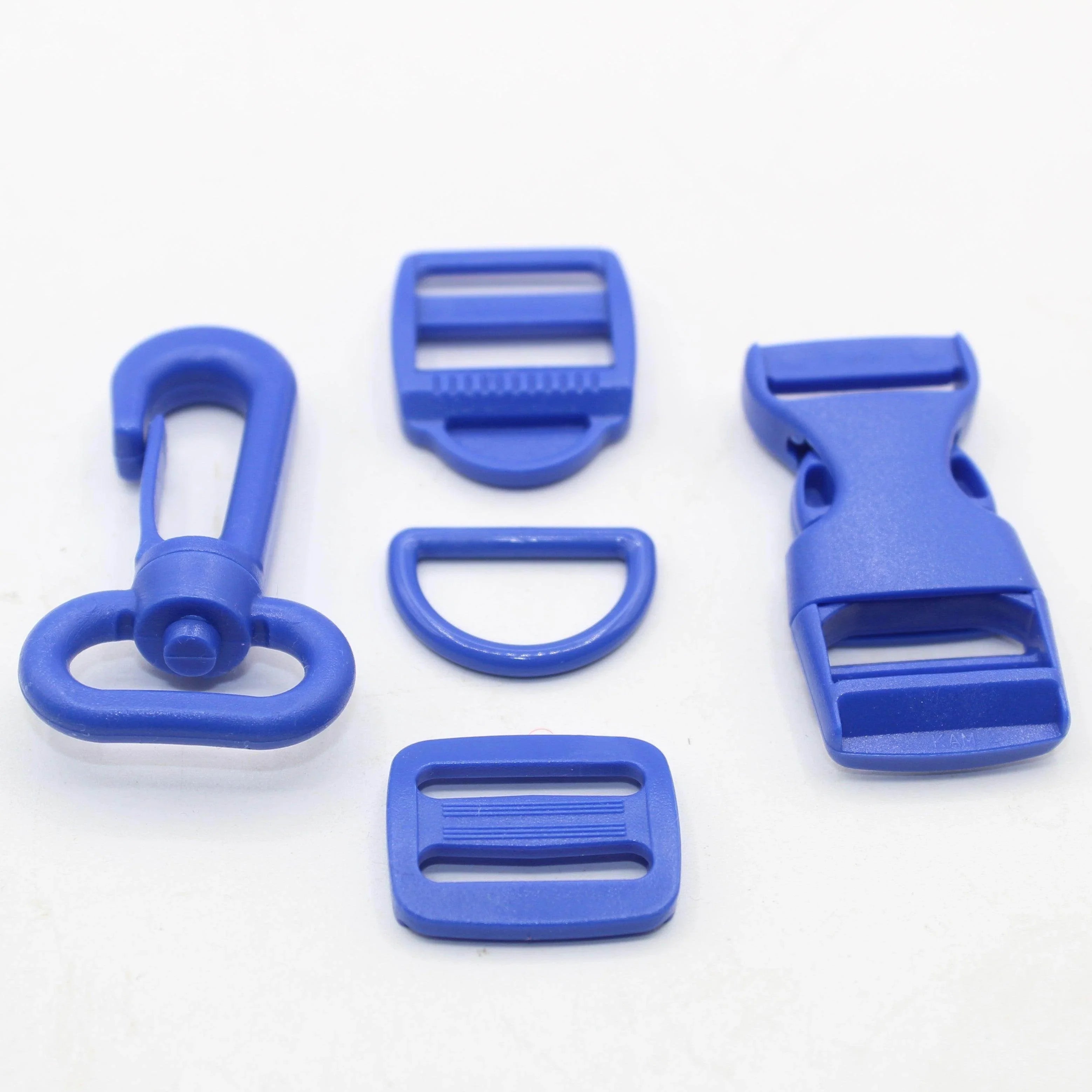 Set of 5 Coloured Nylon Buckles (1 Lobster + 2 sliding buckles + 1 D ring + 1 Clipsable buckle) - 20mm/25mm - ACCESSOIRES LEDUC BV