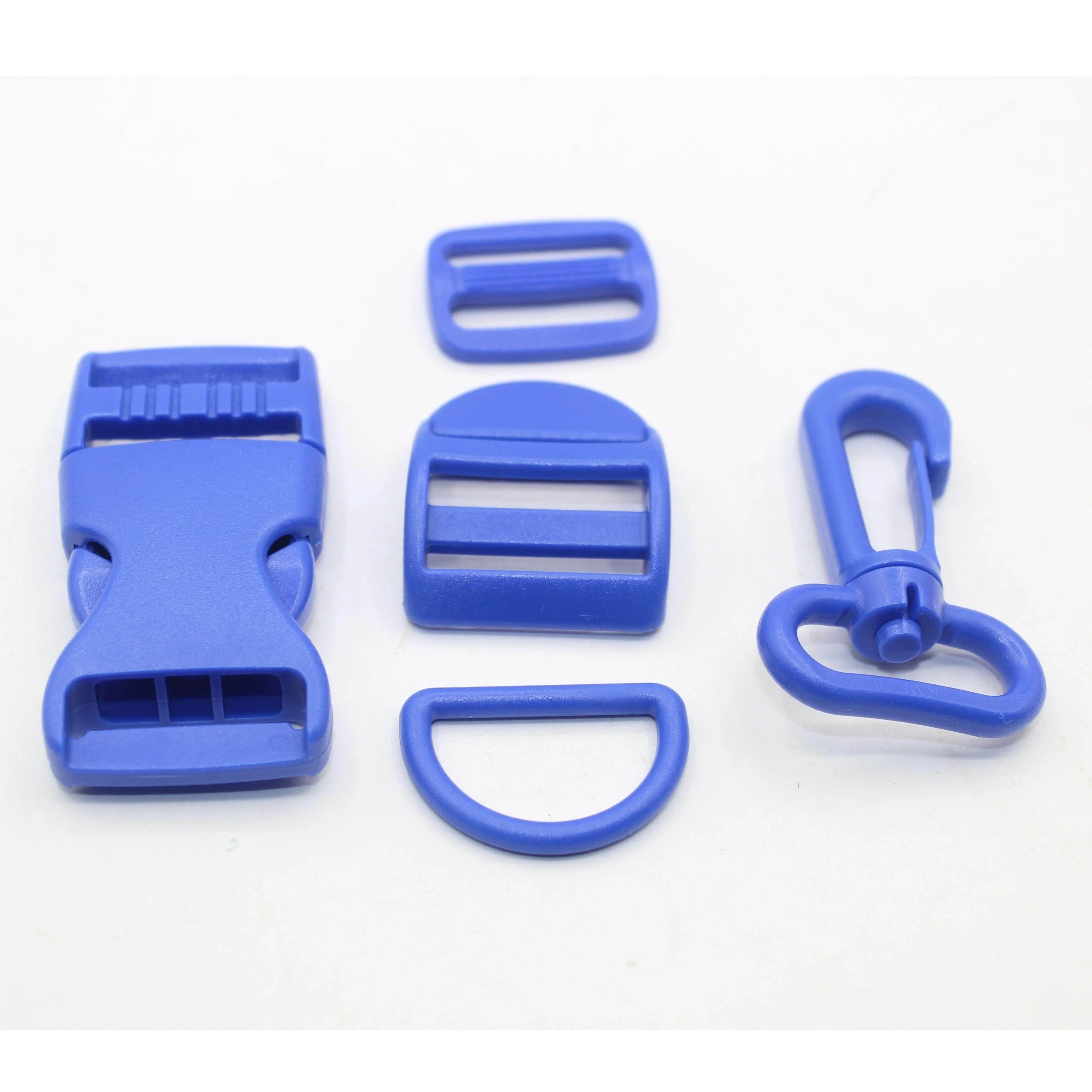Set of 5 Coloured Nylon Buckles (1 Lobster + 2 sliding buckles + 1 D ring + 1 Clipsable buckle) - 20mm/25mm - ACCESSOIRES LEDUC BV