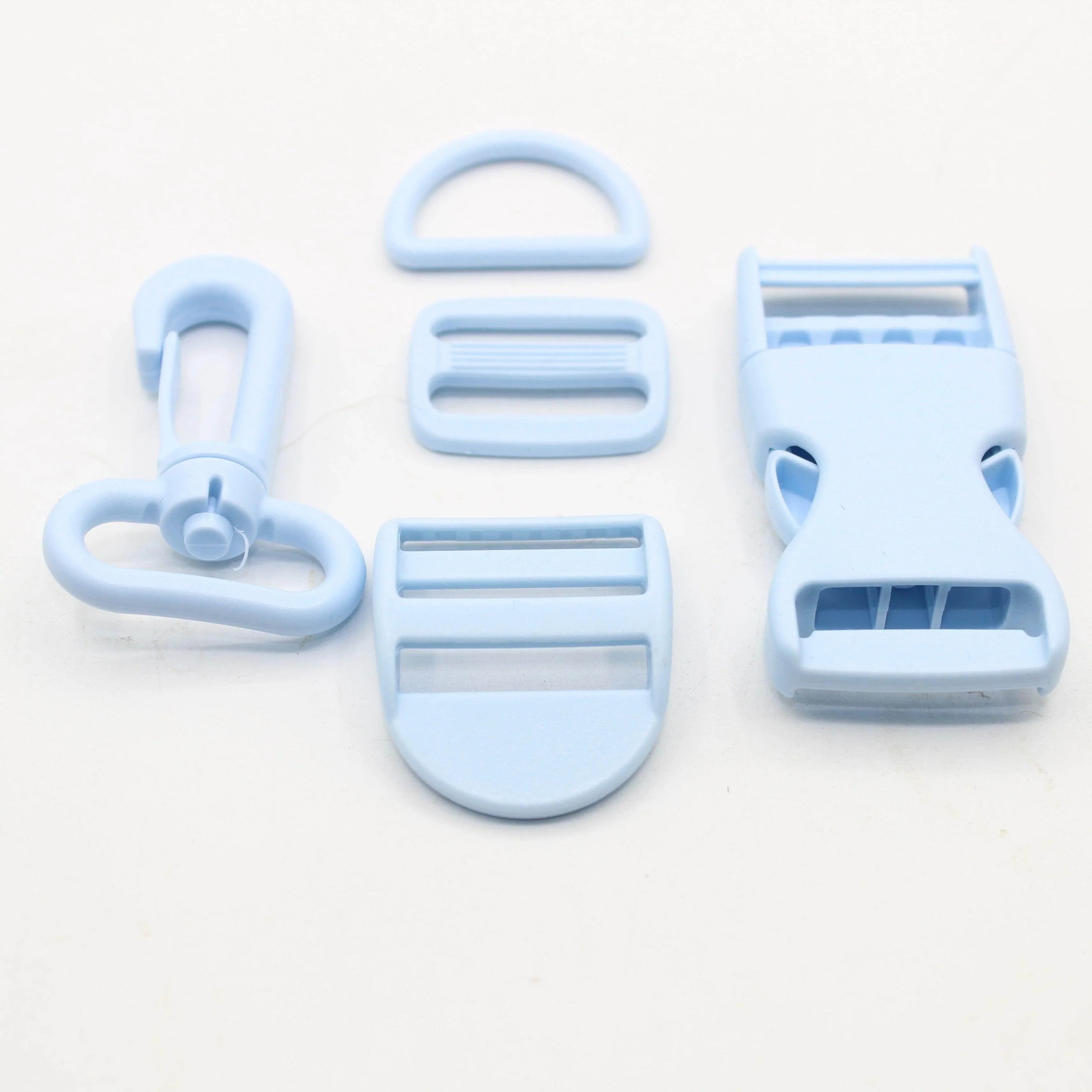 Set of 5 Coloured Nylon Buckles (1 Lobster + 2 sliding buckles + 1 D ring + 1 Clipsable buckle) - 20mm/25mm - ACCESSOIRES LEDUC BV