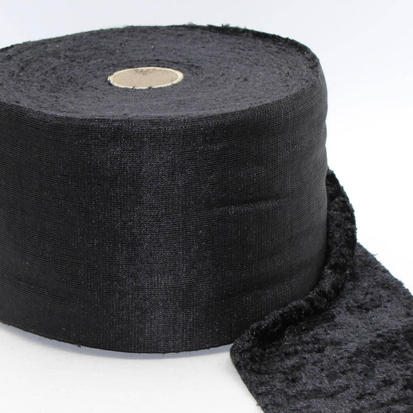 5 meters Black Soft Fake Lamb Fur Trimming Tape - Made in Italy - ACCESSOIRES LEDUC BV