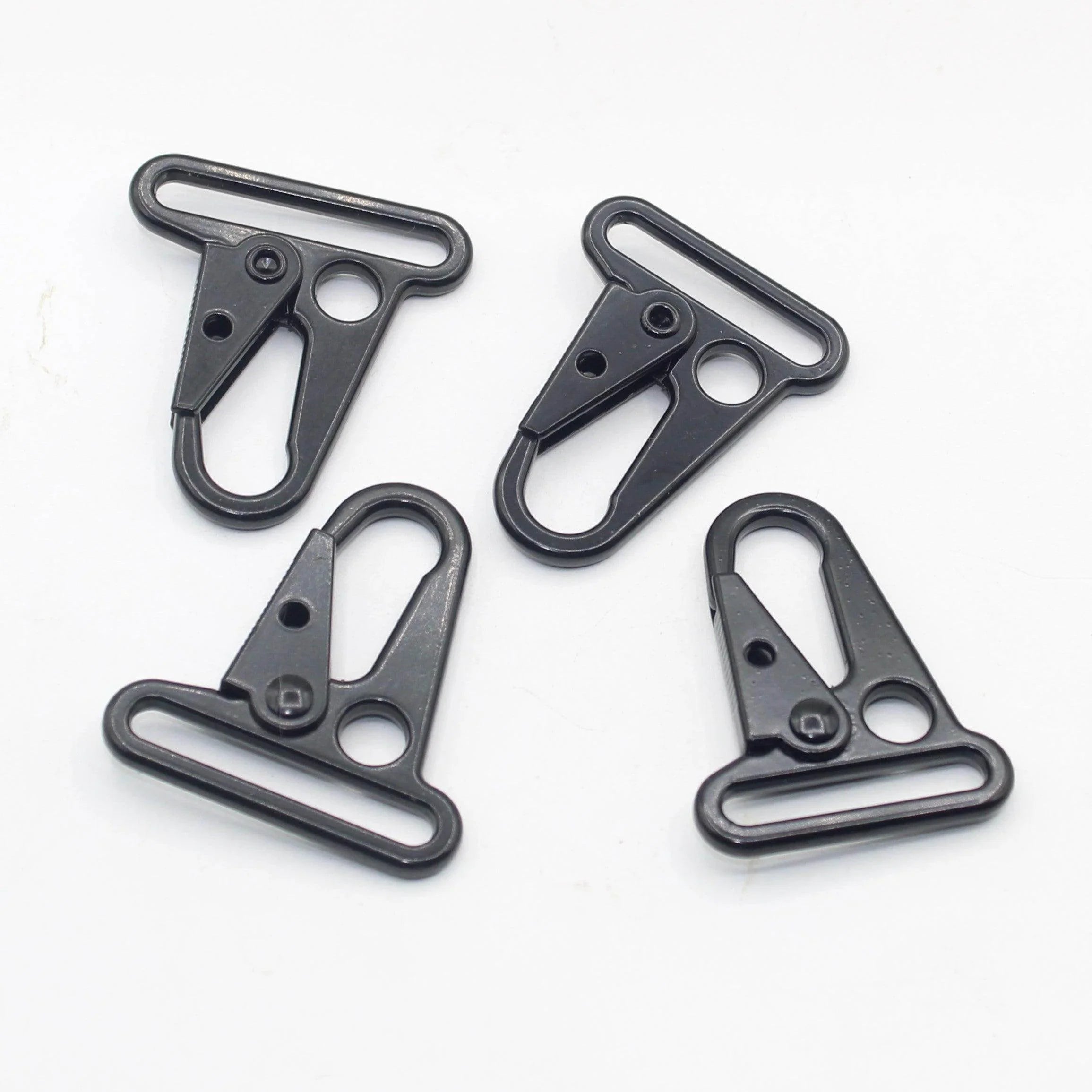 Set of 2 Safe Lobster Buckles, Military Style, Black Metal, available in 32mm or 38mm #BMEX067 - ACCESSOIRES LEDUC BV