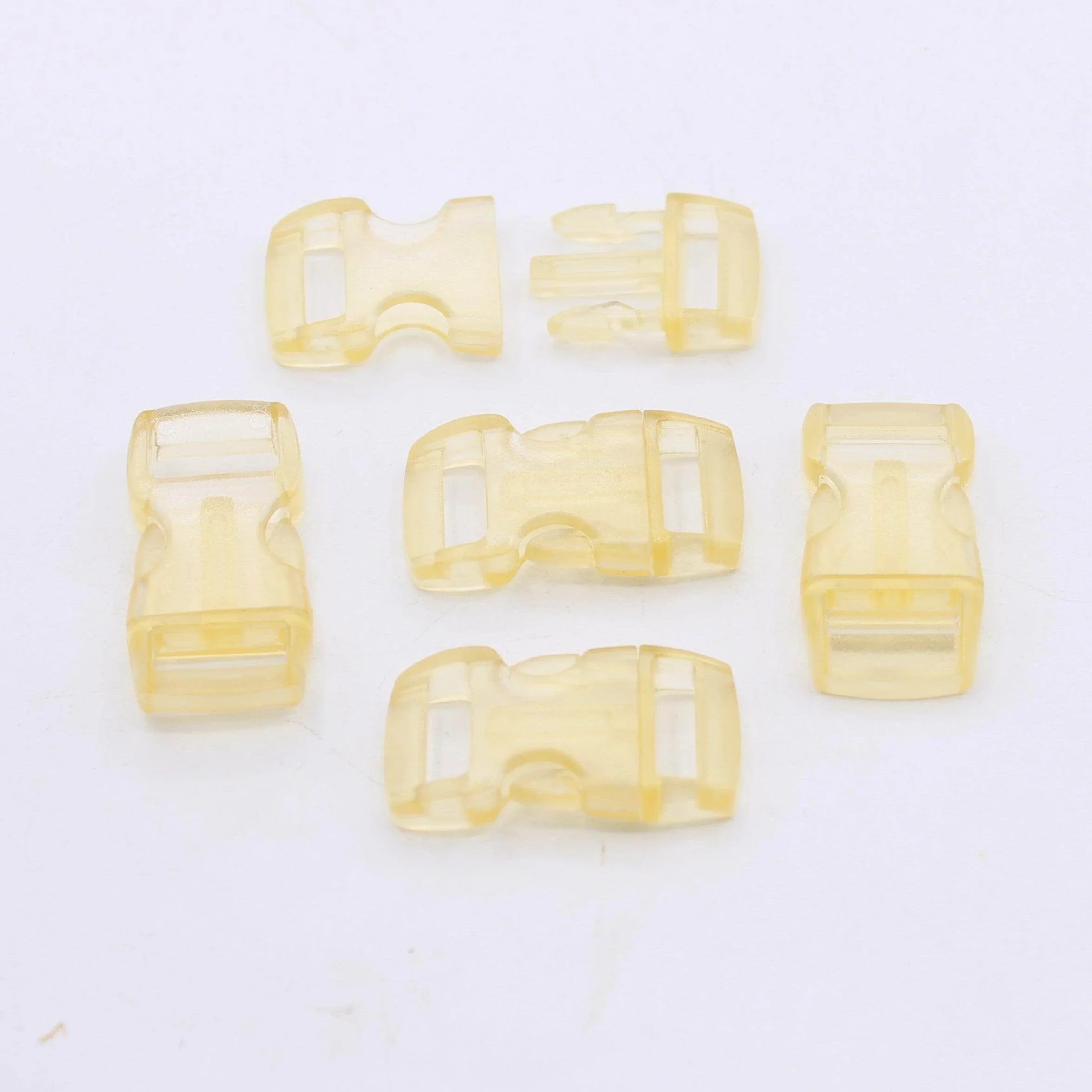 Set of 5 Transparent Coloured Clipsable Buckles 10mm #BNY3515 - ACCESSOIRES LEDUC BV