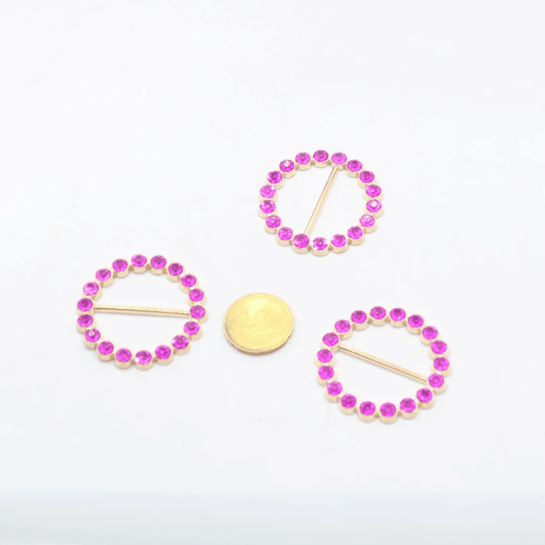 30mm Buckles with Strass (outside diameter 41MM) #BST2623 - ACCESSOIRES LEDUC BV