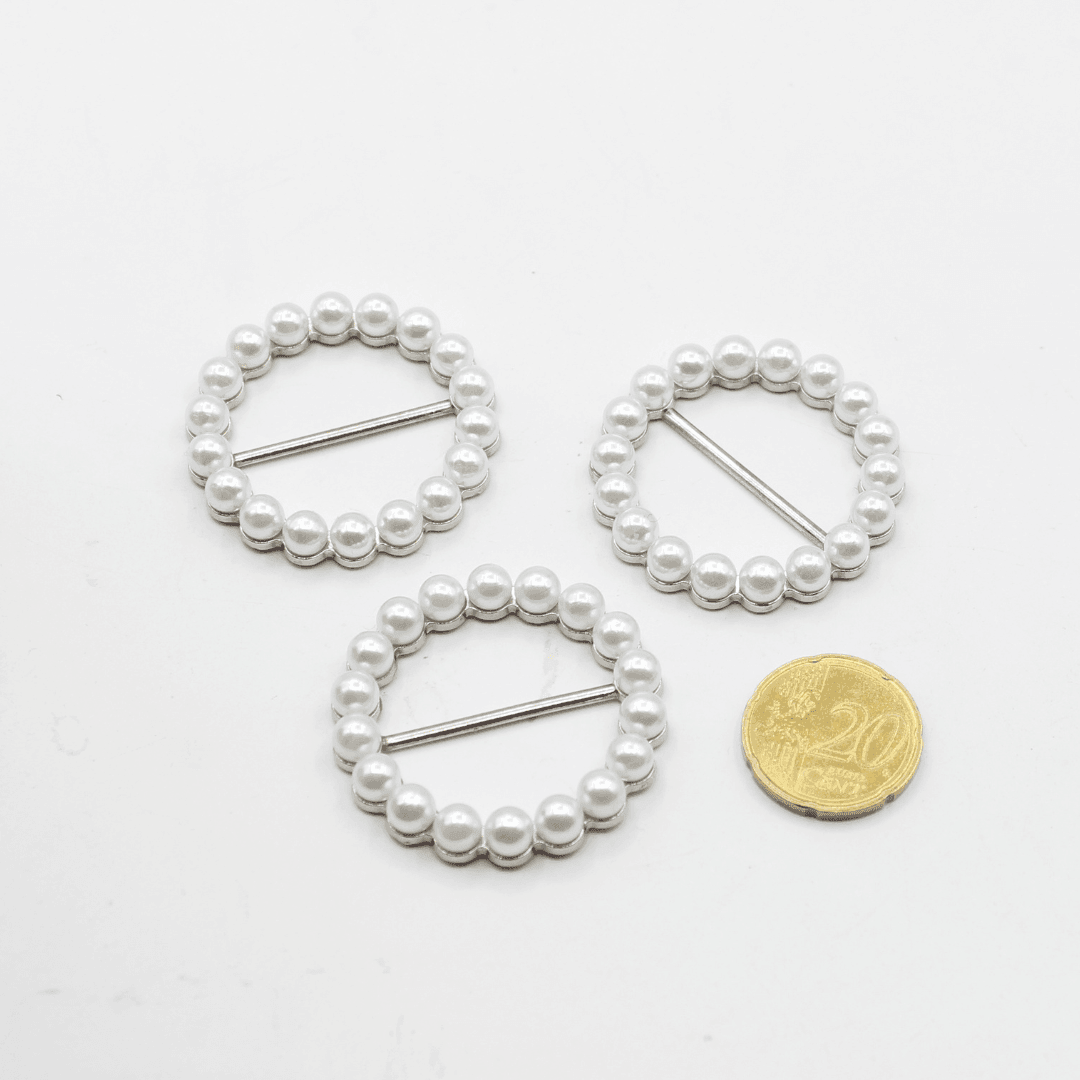 40mm Buckle with Pearls (outside diameter 56mm) #BST2626 - ACCESSOIRES LEDUC BV