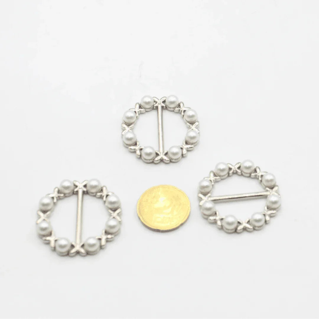 23mm Buckle with Strass (outside diameter 34mm) #BST2627 - ACCESSOIRES LEDUC BV