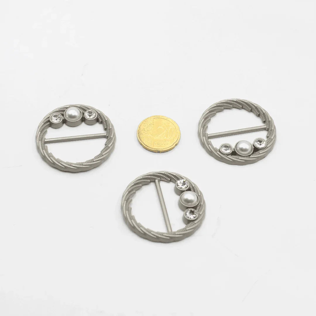 30mm Buckle with Strass (outside diamete 40mm) #BST2629 - ACCESSOIRES LEDUC BV