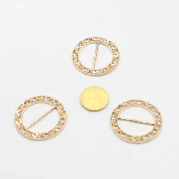 27mm Buckle with Strass (outside diameter 38MM) #BST2630 - ACCESSOIRES LEDUC BV