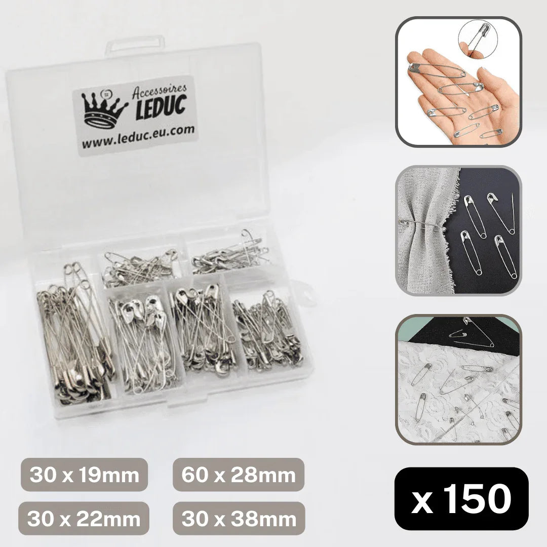 Safety Pins Box (150pieces mixed Sizes , colour Silver) – ACCESSOIRES ...
