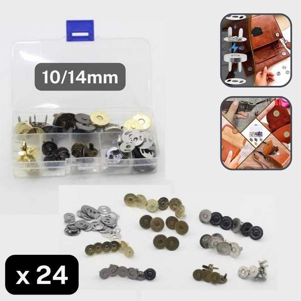 24 set di bottoni automatici magnetici - 10 e 14 mm #HAB1x024