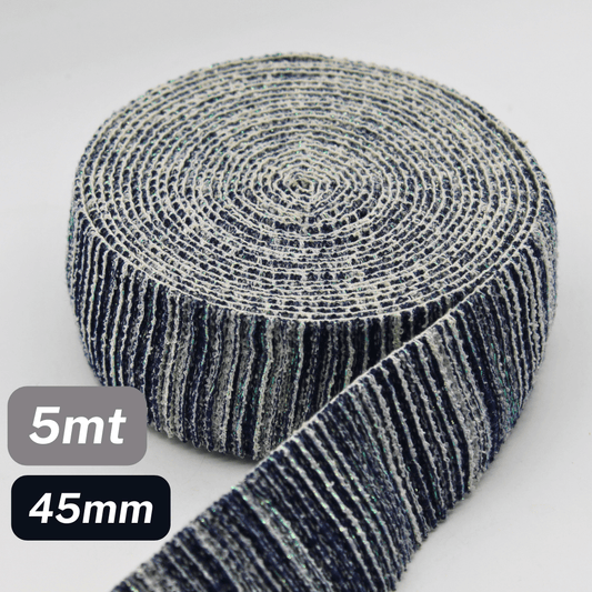 5 Meters Waistband Elastic in shades of Blue 45mm - ACCESSOIRES LEDUC BV