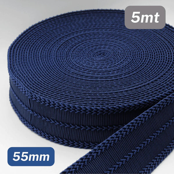 5 Meters Waistband Elastic Navy Blue 55mm - ACCESSOIRES LEDUC BV