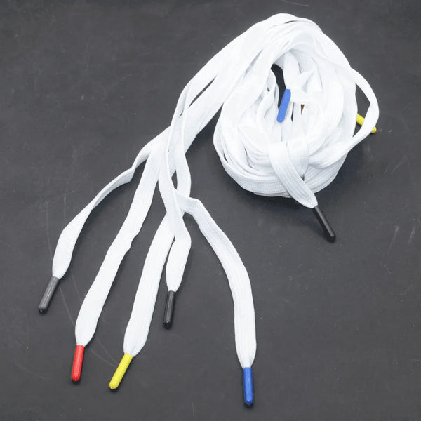 127cm / Ø5MM / 12MM long Sweater / Trousers Cord White with Cord Ends #COR4002 - ACCESSOIRES LEDUC BV