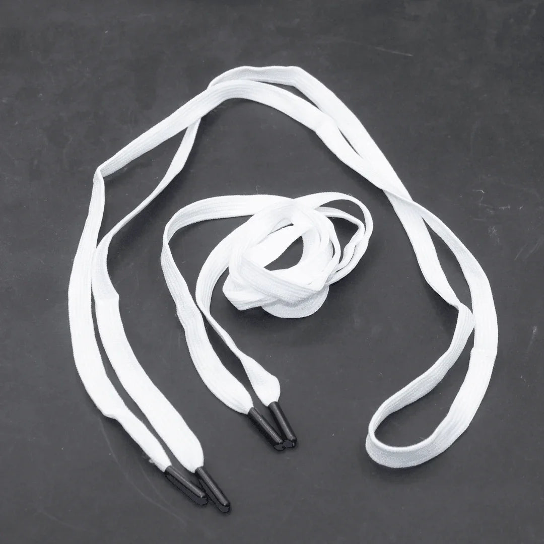 127cm / Ø5MM / 12MM long Sweater / Trousers Cord White with Cord Ends #COR4002 - ACCESSOIRES LEDUC BV