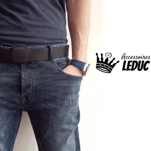 130cm BELT with Sliding Plastic Buckle, Fits all Sizes, Adjustable, Unisex, Very Convenient for Security Checks - ACCESSOIRES LEDUC BV