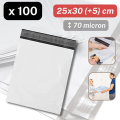 Coex Enveloppes available in sizes 20x25cm or 25x30cm, 70microns, packed by 100 pieces