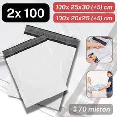 Coex Enveloppes available in sizes 20x25cm or 25x30cm, 70microns, packed by 100 pieces