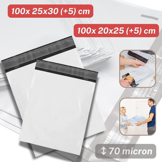 Coex Enveloppes available in sizes 20x25cm or 25x30cm, 70microns, packed by 100 pieces - ACCESSOIRES LEDUC BV