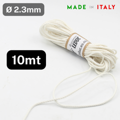 10 meters Strong Polyester White Cord Made in Italy (diameter 2.3mm)