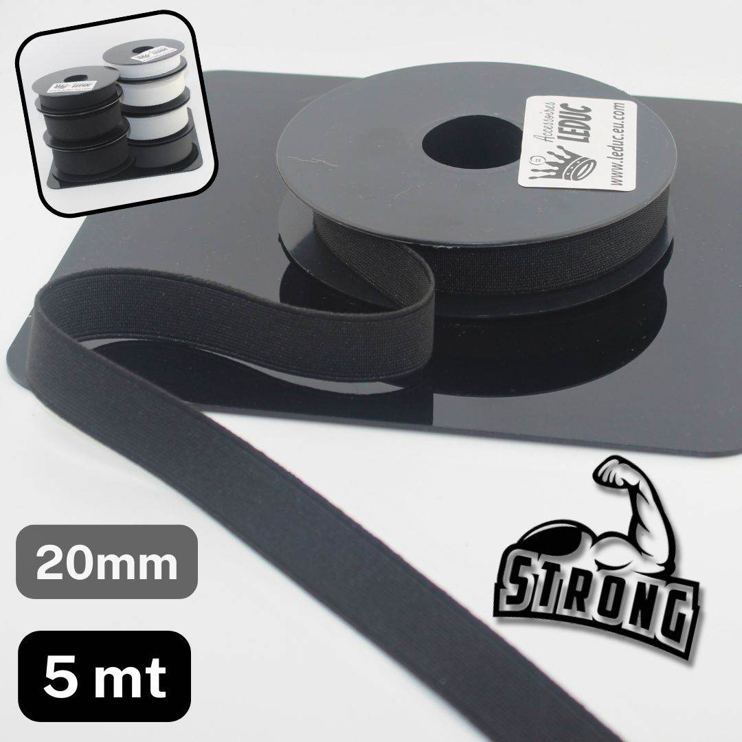 5 meters Super Strong Elastic - High Tension - Black or White available in sizes 20mm 25mm or 30mm #ELCOT