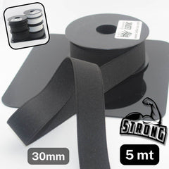 5 meters Super Strong Elastic - High Tension - Black or White available in sizes 20mm 25mm or 30mm #ELCOT